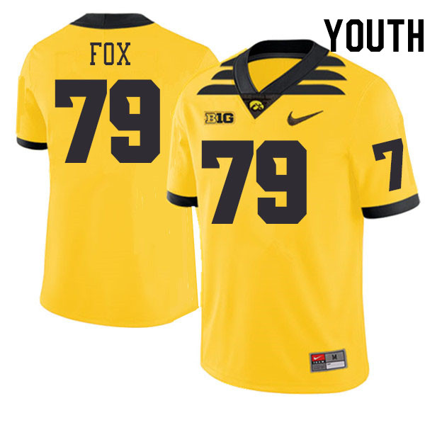 Youth #79 Cody Fox Iowa Hawkeyes College Football Jerseys Stitched-Gold